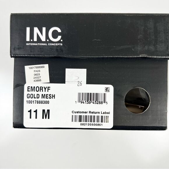 INC Emory Heels Rhinestone Mesh Slide Gold Stiletto Pointed Toe Size 11M NEW - Picture 10 of 10